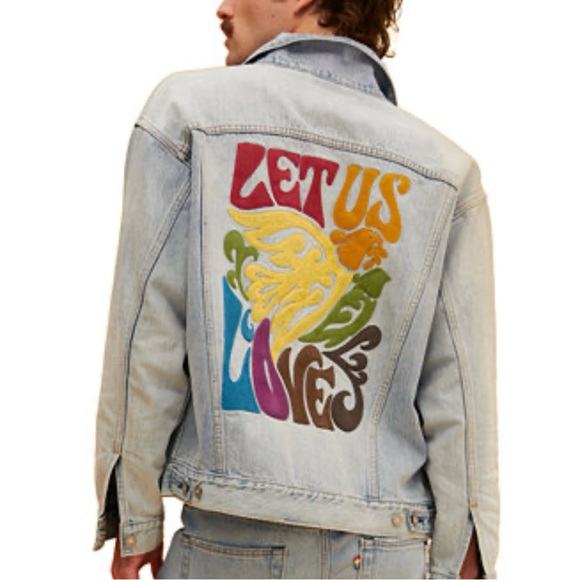 LEVIS Embroidered Unisex Pride Liberation Truckers Jacket, Extra Large XL - Picture 4 of 12